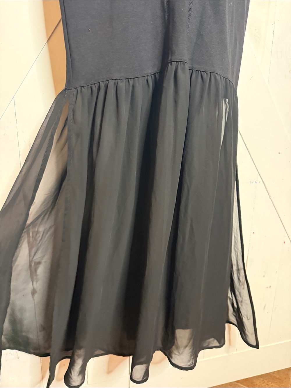 French Connection Chantilly Beau Black Sleeveless Mesh-Yoke Maxi Dress - Picture 8 of 13